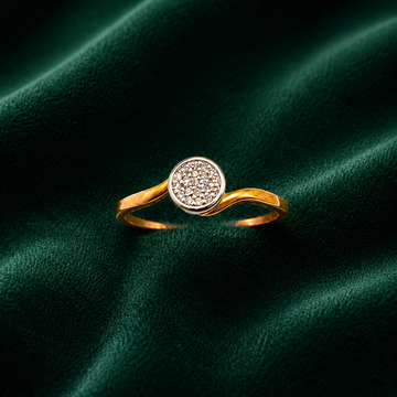 The Luminous Pave Disc Bypass Ring in Gold