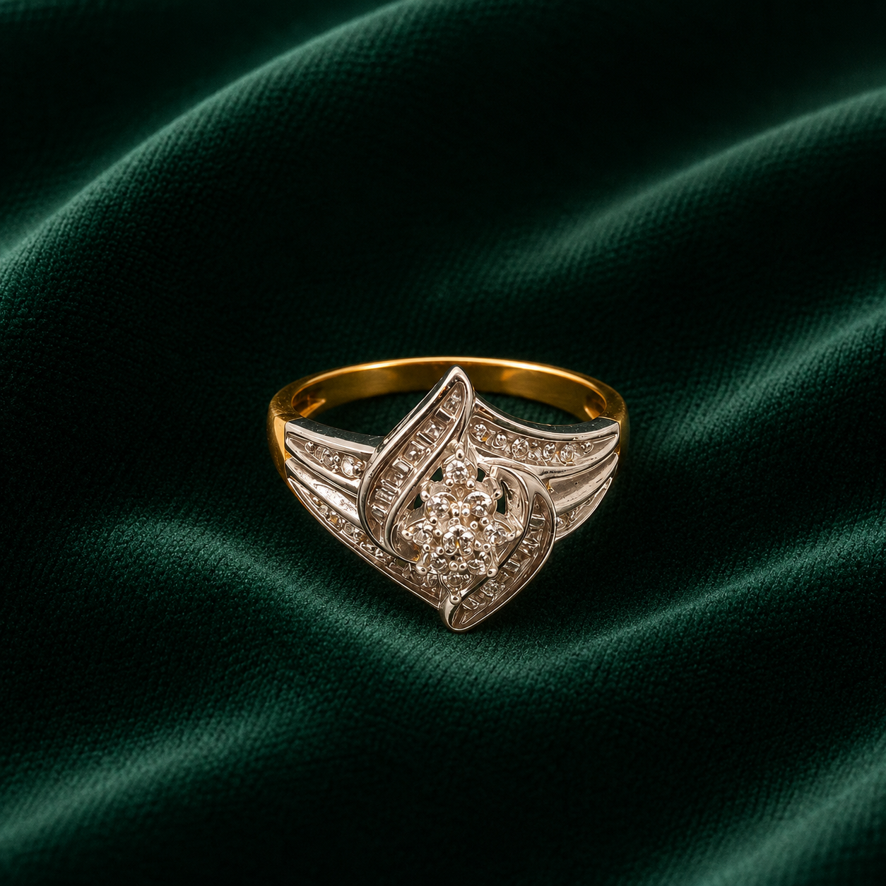 The Alexandra Vintage Marquise Cluster Statement Ring