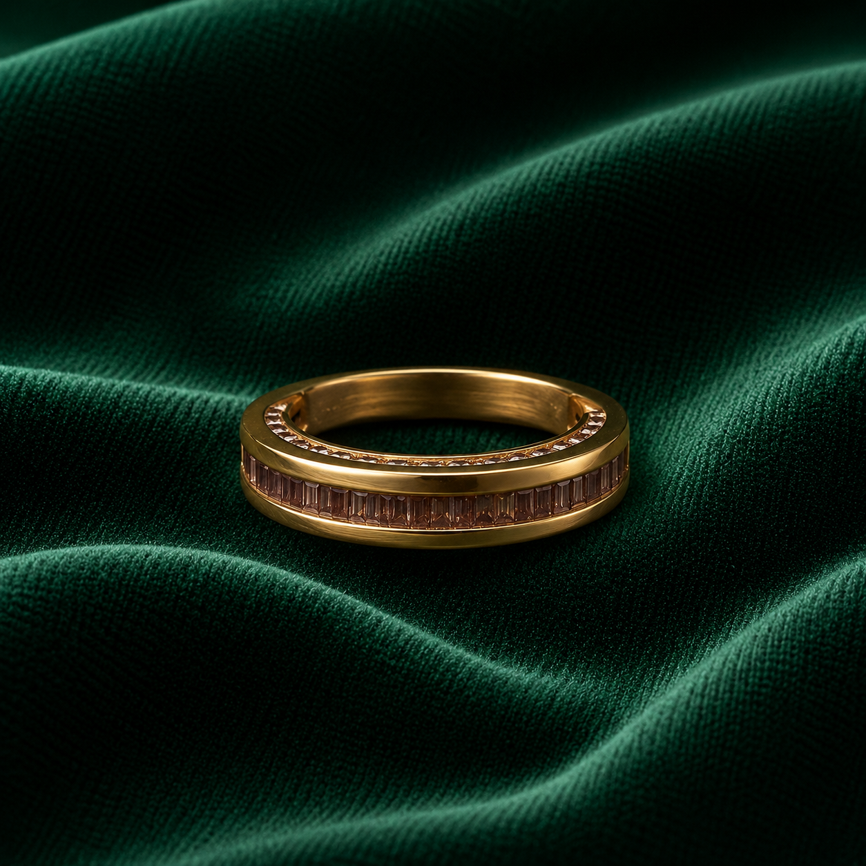The Siena Flush-Set Baguette Eternity Band