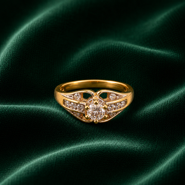 The Viviana Vintage Lattice Solitaire Ring