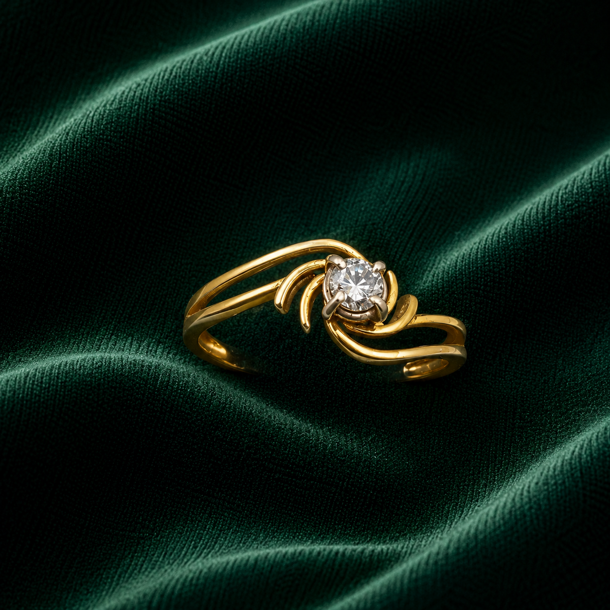 The Celeste Whirlwind Solitaire Bypass Ring