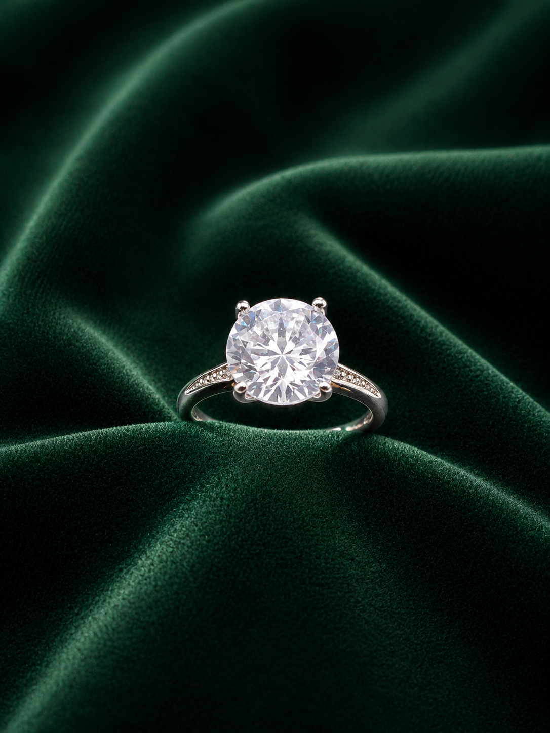 Anum’s Collection Classic Round-Cut Solitaire Ring in Sterling Silver