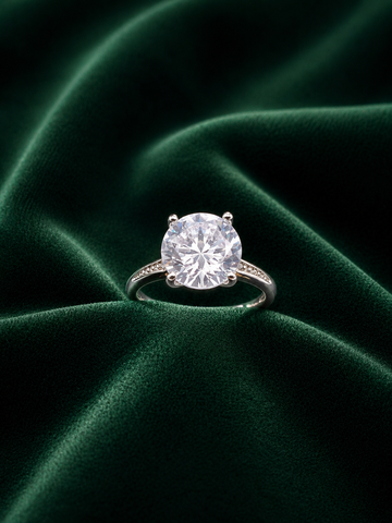 Anum’s Collection Classic Round-Cut Solitaire Ring in Sterling Silver