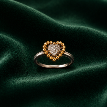 The Enchanted Pave Heart Beaded Halo Ring