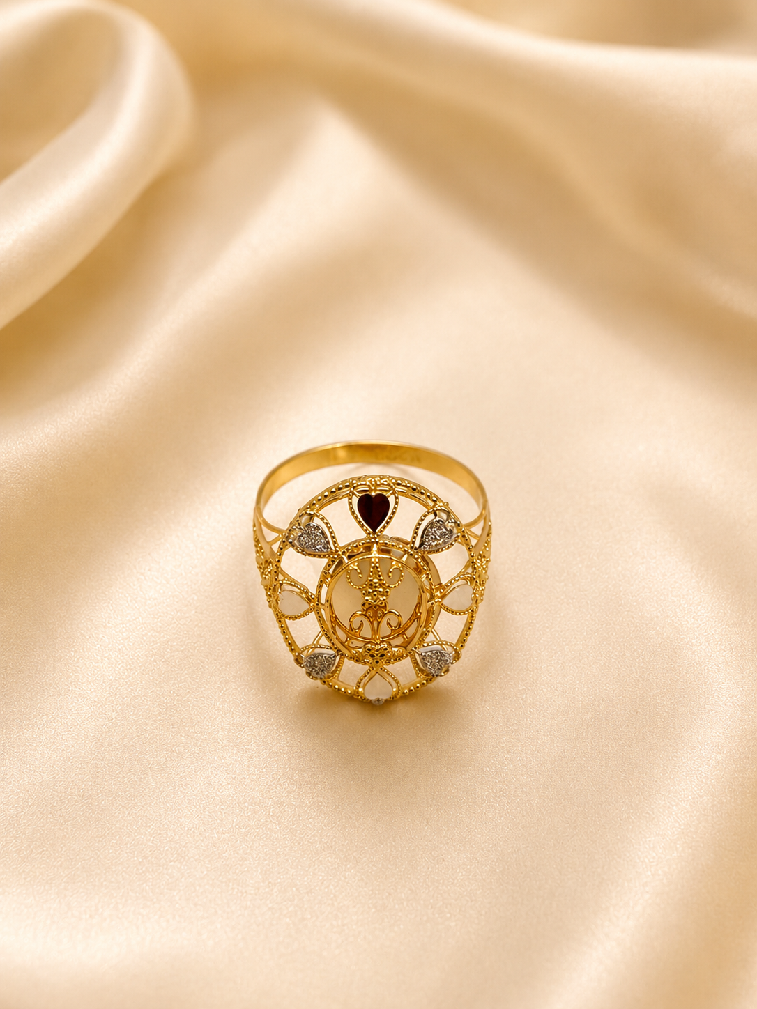 Majestic Gold Panther Mesh Statement Ring