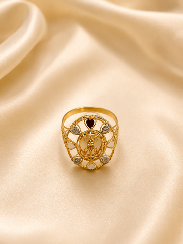 Majestic Gold Panther Mesh Statement Ring