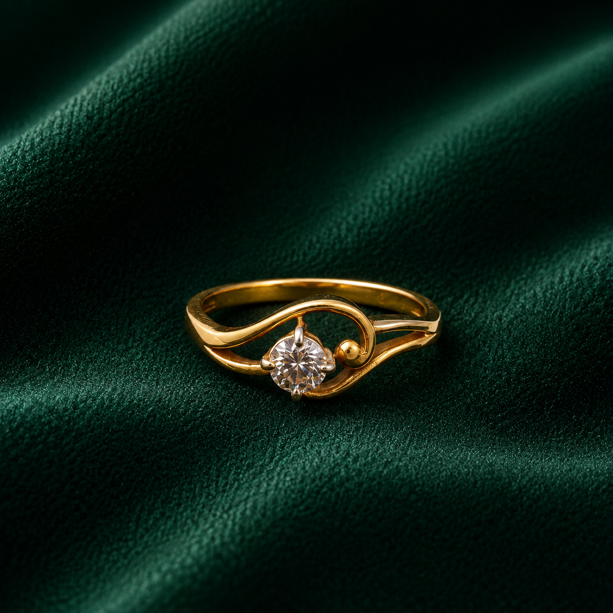 The Aurelia Wave Solitaire Bypass Ring