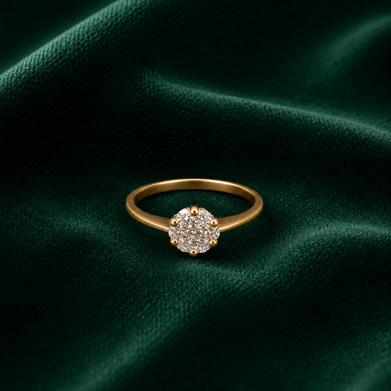 The Celestia Pave Cluster Crown Ring