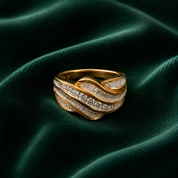 The Empress Multi-Row Wave Baguette Statement Ring