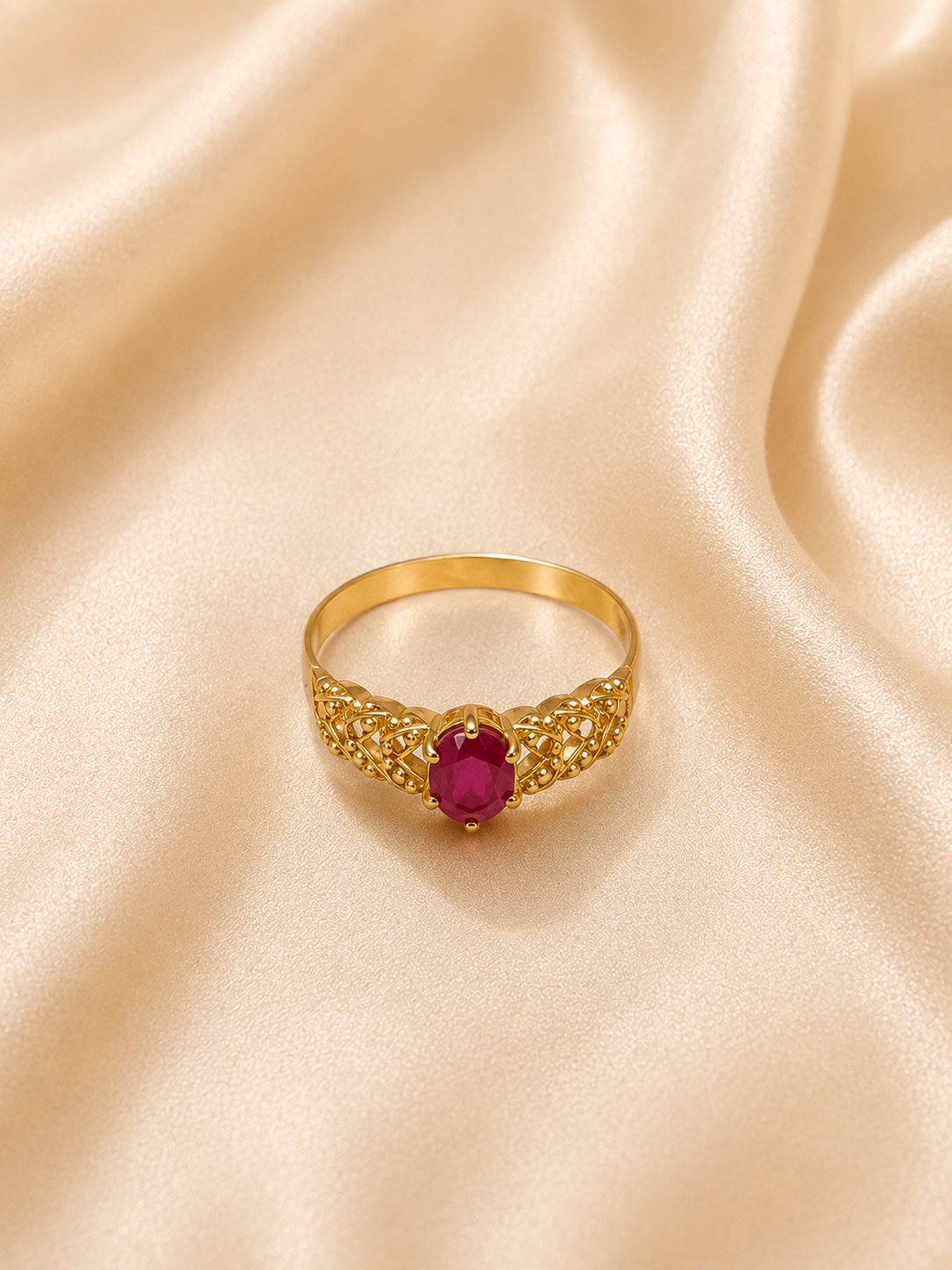 Greek Key Geometric Shield Gold Ring