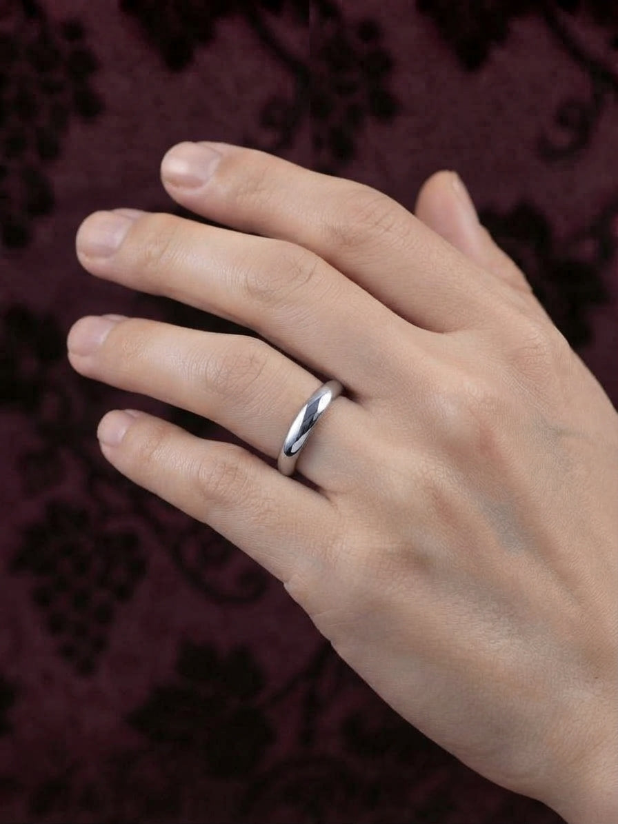 Pure 999 Silver Classic Band Ring for Men & Women