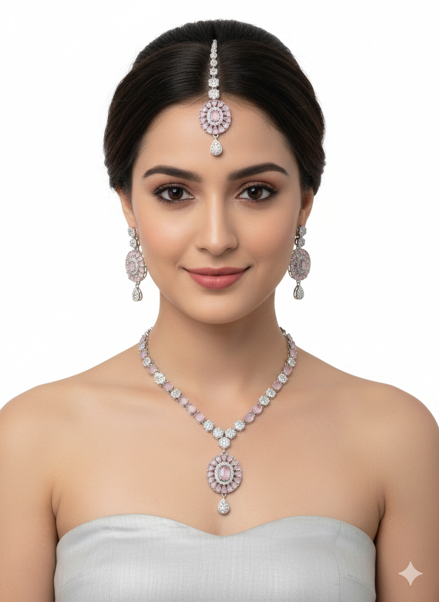 Pink Colour Stone Set