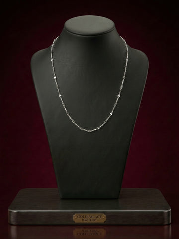 Delicate Beaded Station Chain in 925 Pure Silver