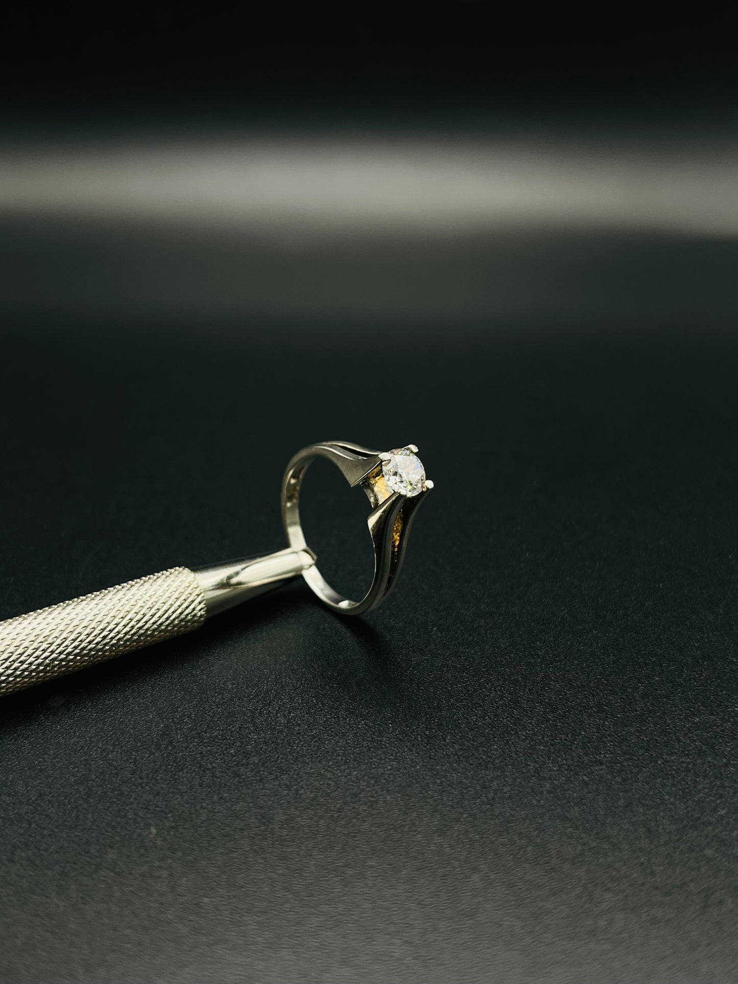Silver Solitaire Ring