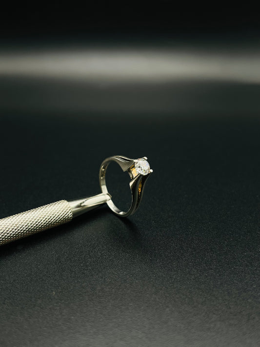 Silver Solitaire Ring