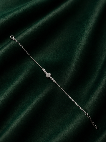 Petite Clover Blossom Crystal Chain Bracelet