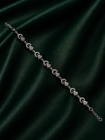Art Deco Baguette Crystal Eternity Link Bracelet