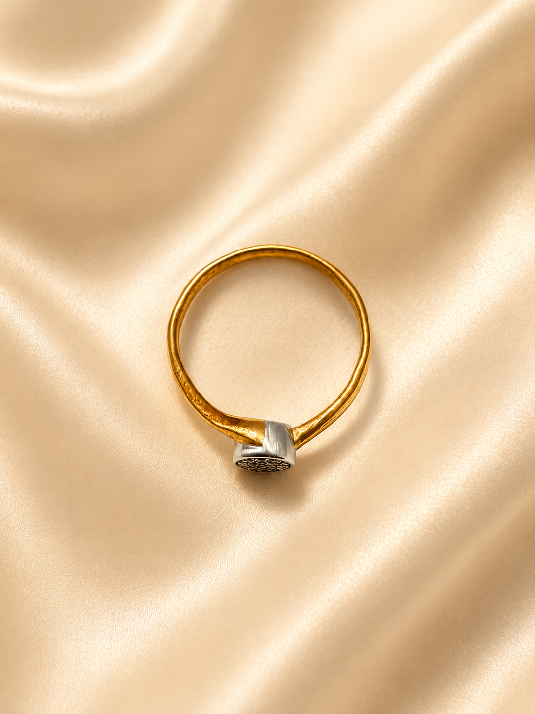 Two-Tone Minimalist Bypass Ring