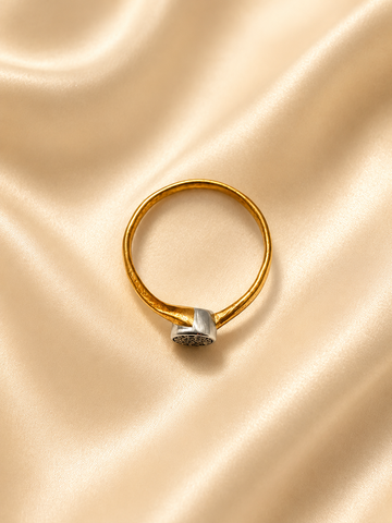 Two-Tone Minimalist Bypass Ring