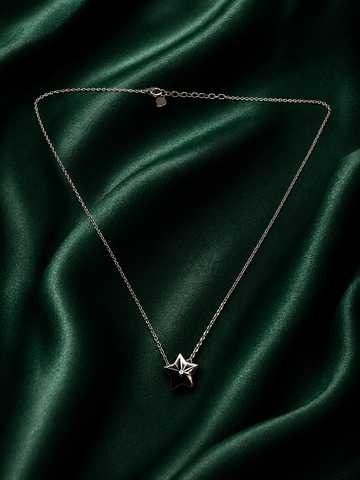 Sterling Silver Contemporary Sharp Star Motif Necklace