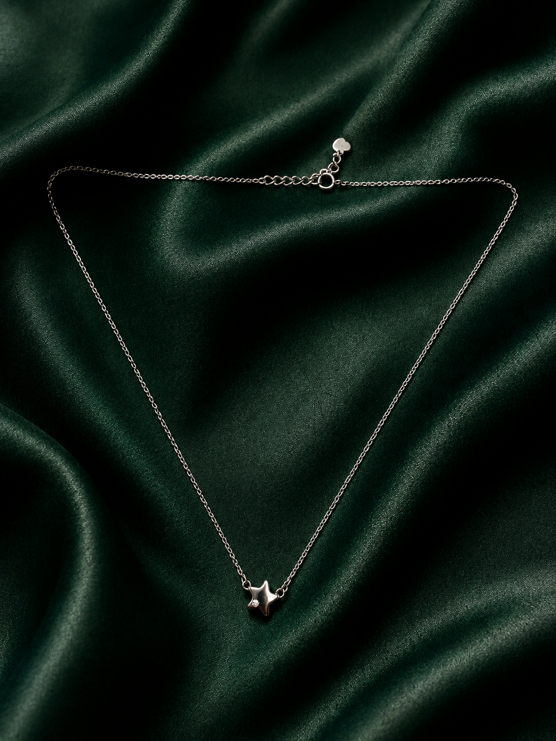 Sterling Silver Floating Star Minimalist Pendant Necklace