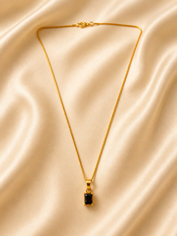 Emerald-Cut Midnight Onyx Pendant Necklace