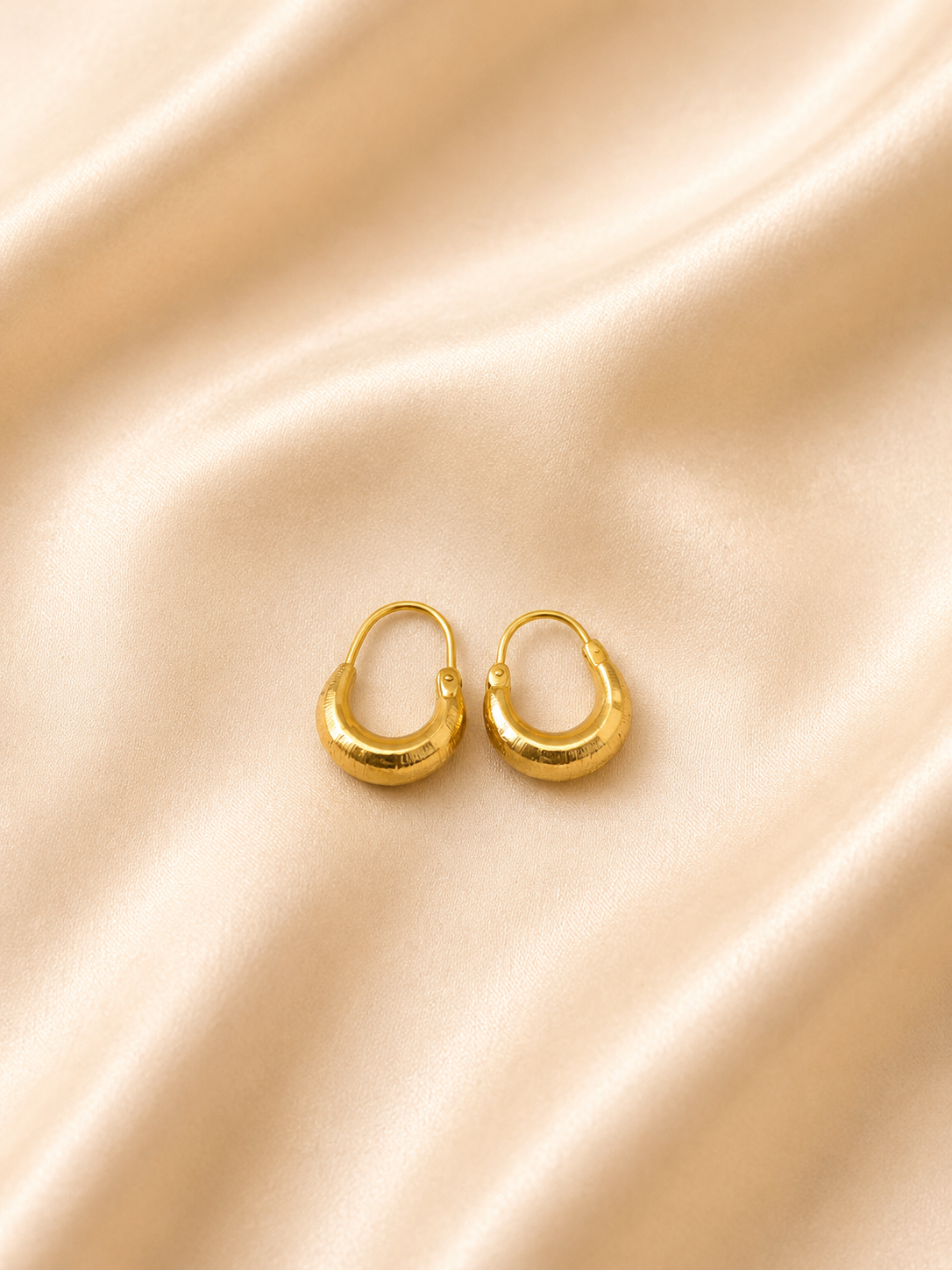 Aurelia Textured Gold Huggie Hoop Earrings