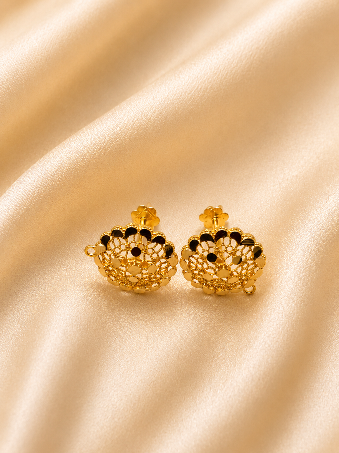 Luxury Ornate Lace Wheel Stud Earrings – Intricate Mesh Mandalas