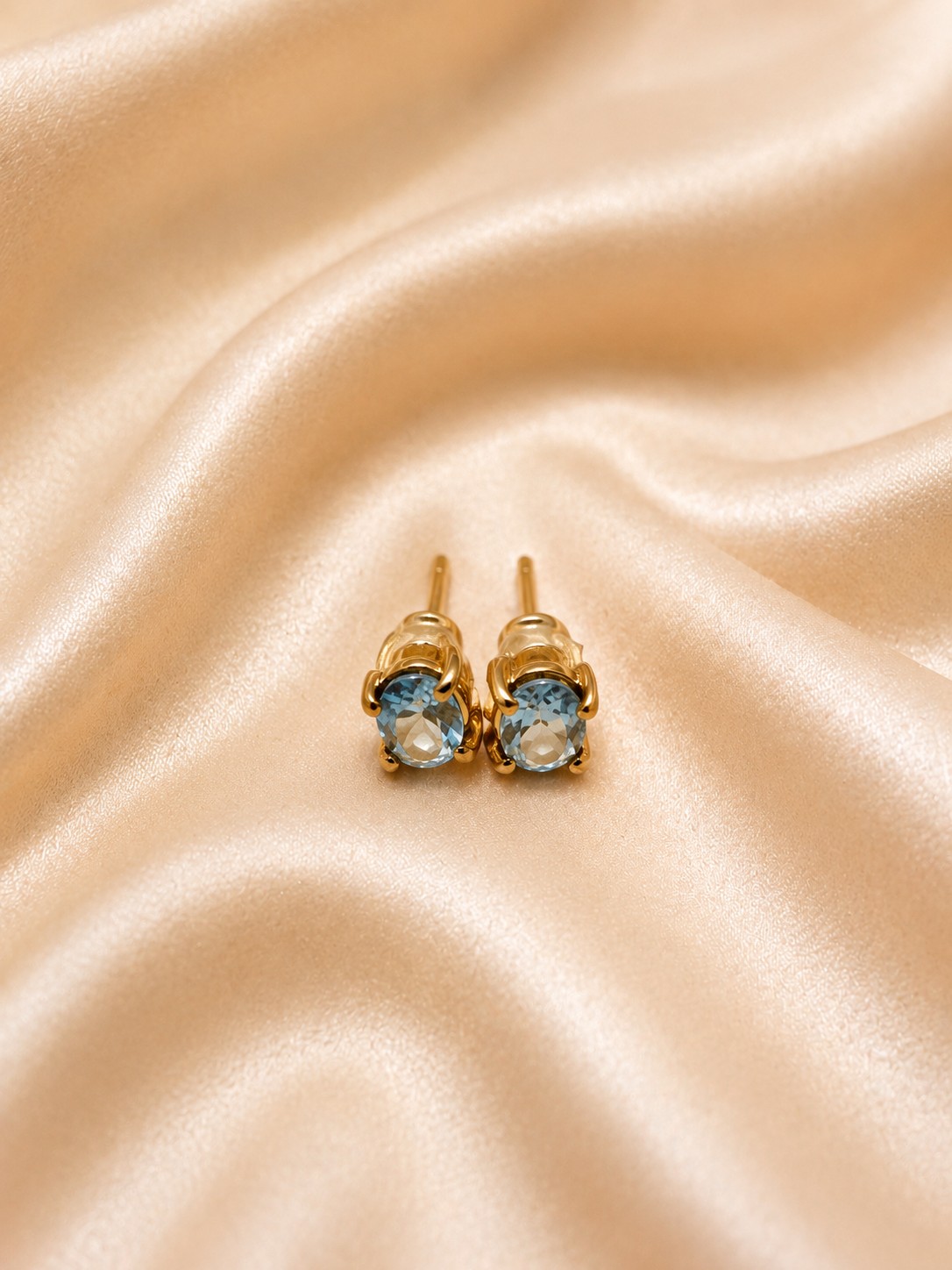 Blush Pink Pear Cut Crystal Stud Earrings | Gold Teardrop Gemstone Studs