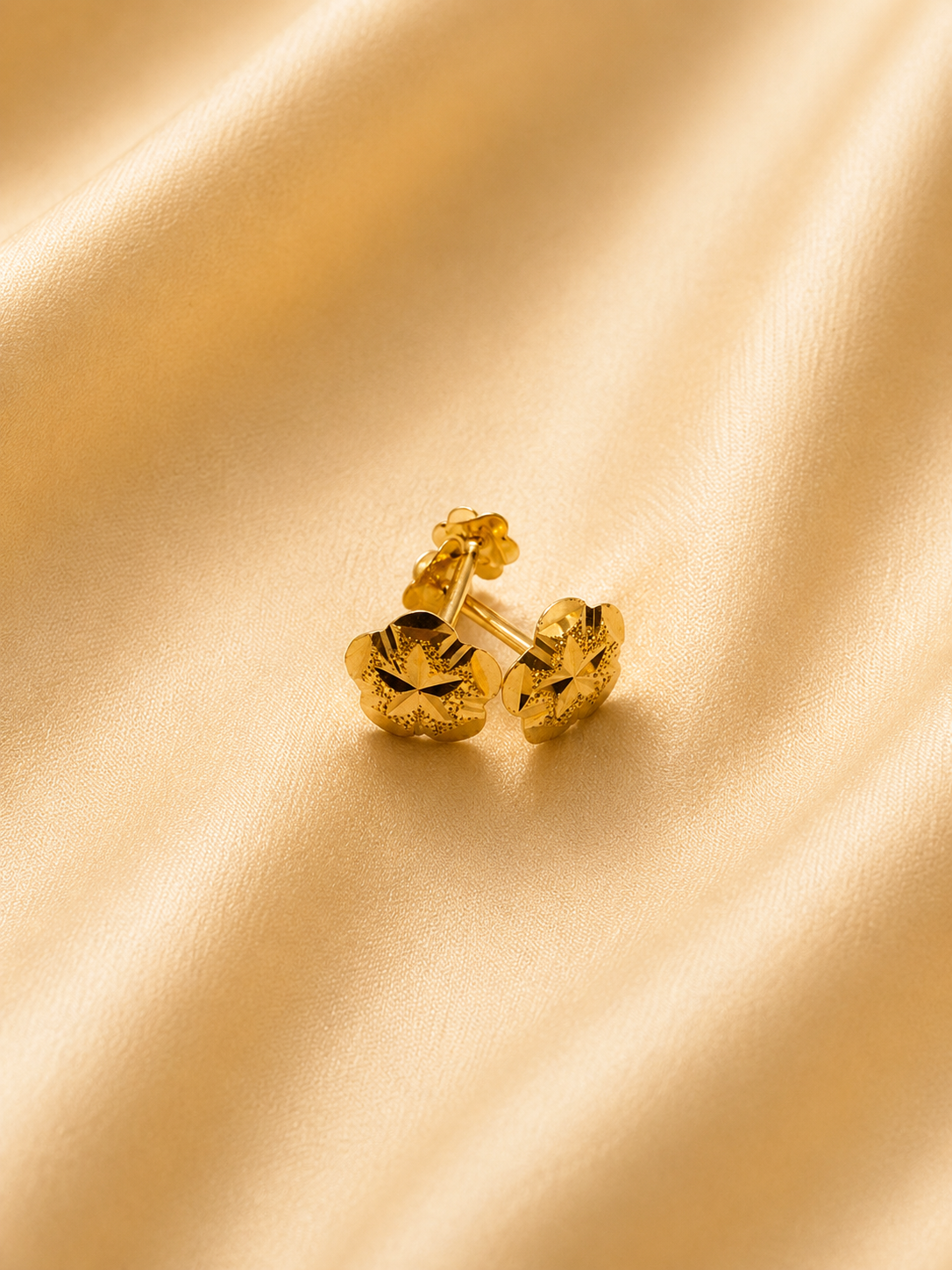Gold Filigree Swirl Stud Earrings | Traditional Antique Gold Piercings