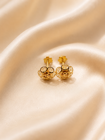Midnight Black Pear Cut Teardrop Stud Earrings | Minimalist Gold & Black Studs