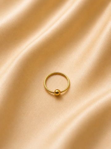 Sleek Gold Captive Bead Hoop | Minimalist Nose Ring & Cartilage Piercing